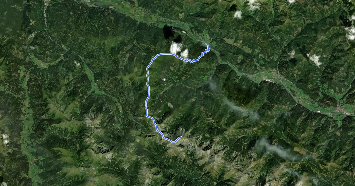 Маршрут Wanderweg 968 на спутниковом снимке