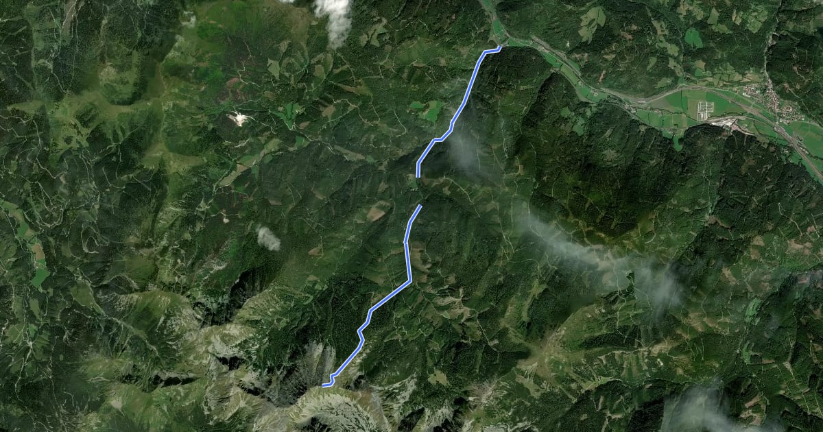 Маршрут Wanderweg 971 на спутниковом снимке