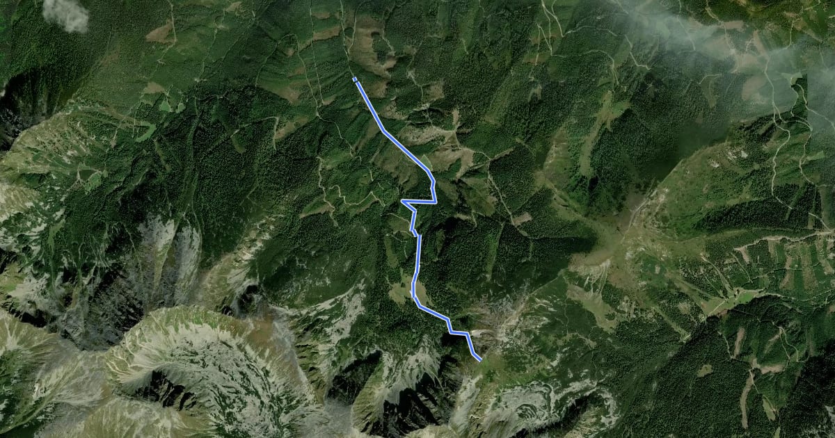 Маршрут Wanderweg 972 на спутниковом снимке