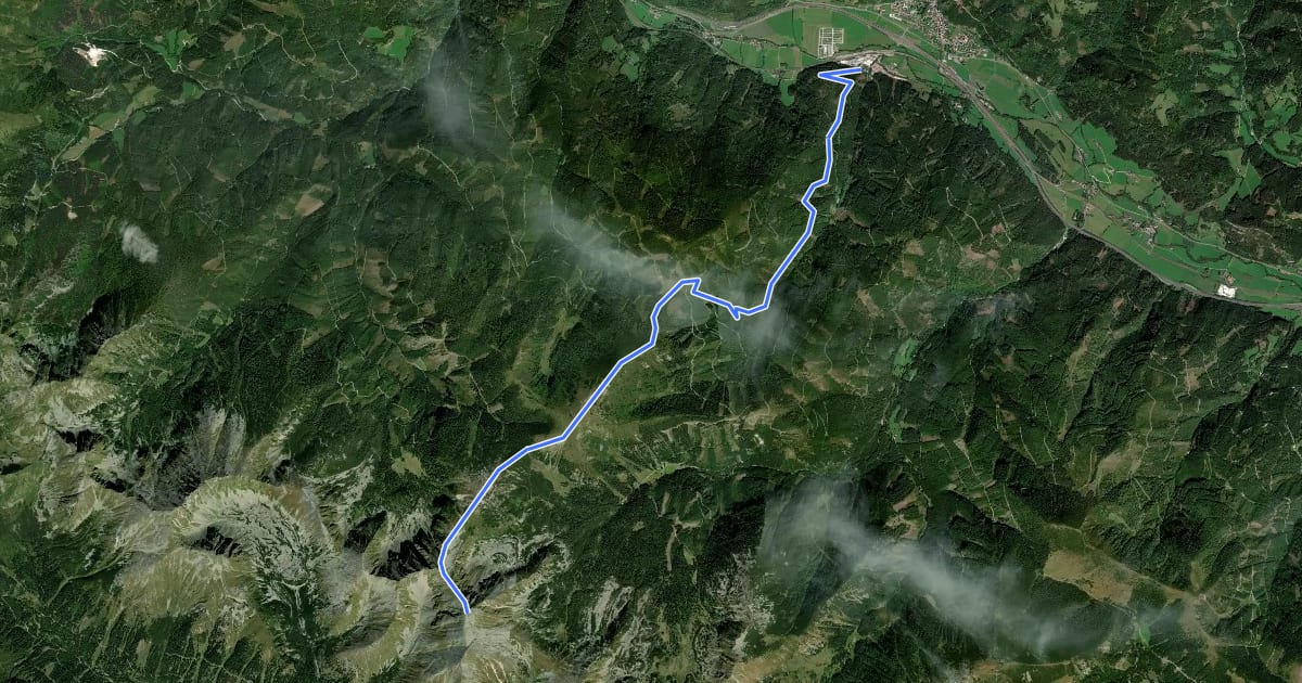 Маршрут Wanderweg 973 на спутниковом снимке