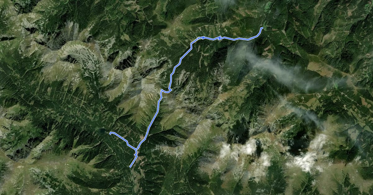 Маршрут Wanderweg 974 на спутниковом снимке