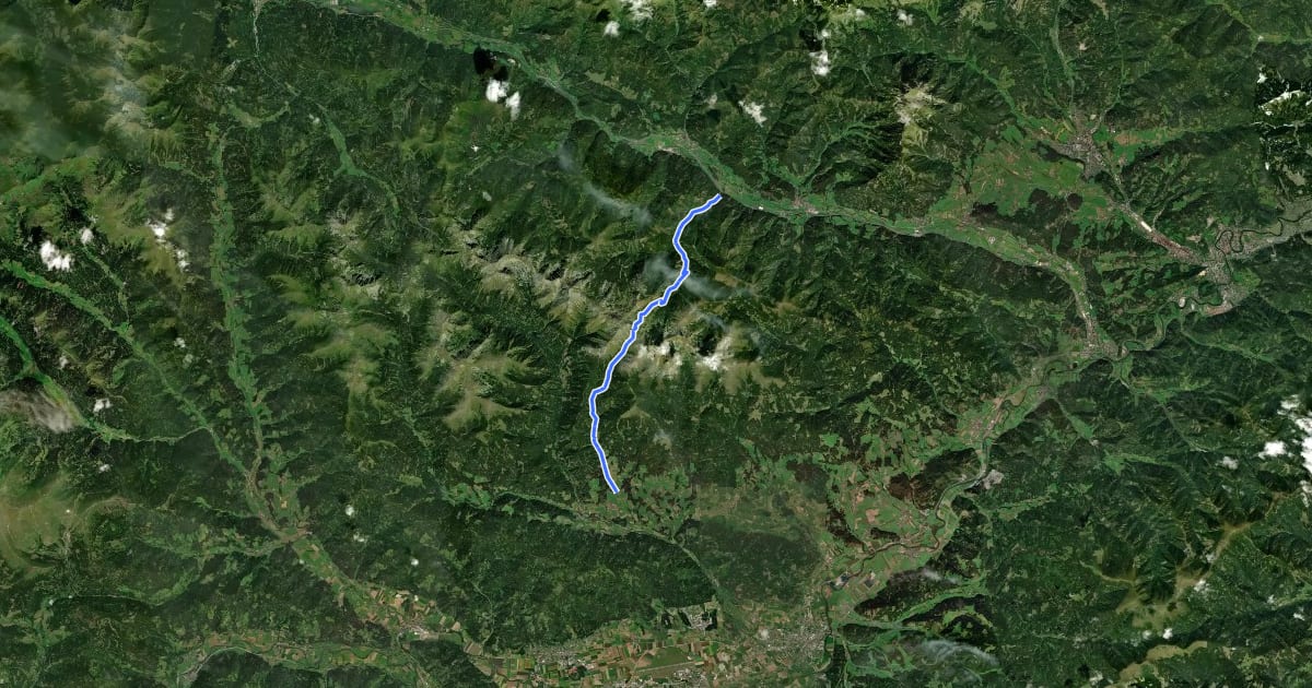 Маршрут Wanderweg 975 на спутниковом снимке