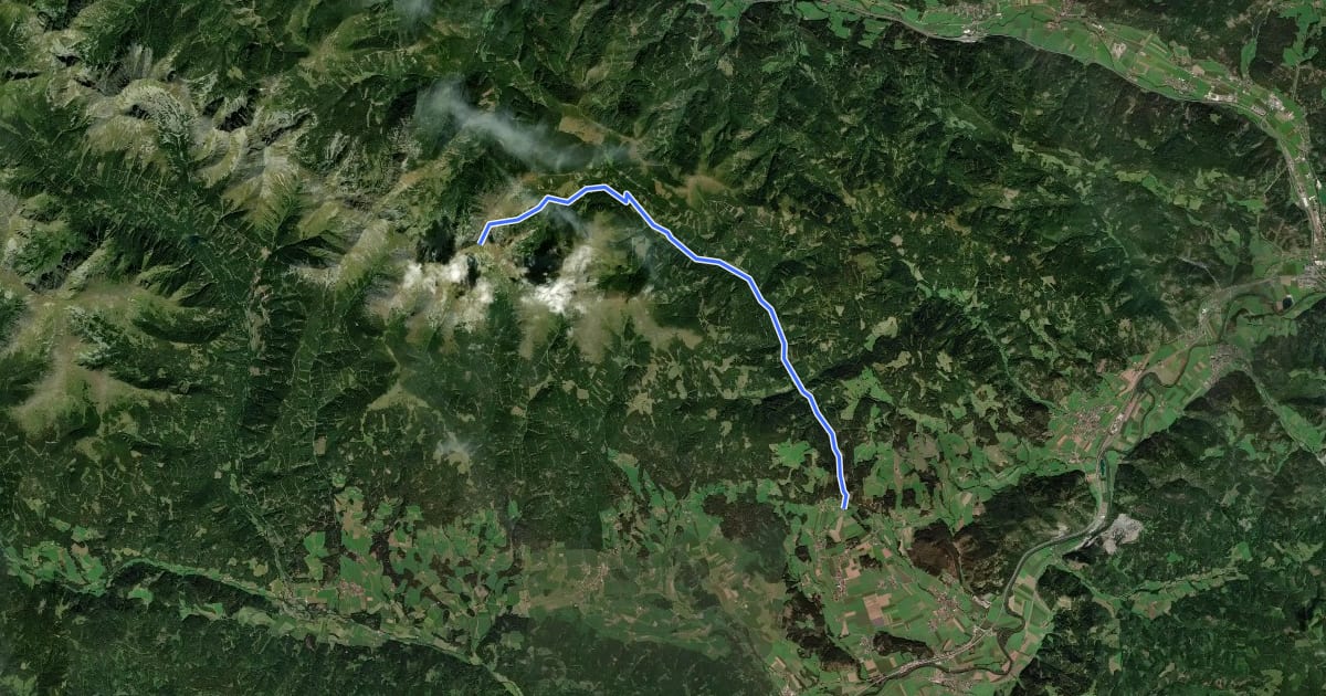 Маршрут Wanderweg 978 на спутниковом снимке