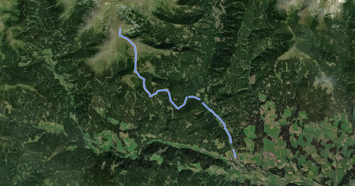 Маршрут Wanderweg 980 на спутниковом снимке