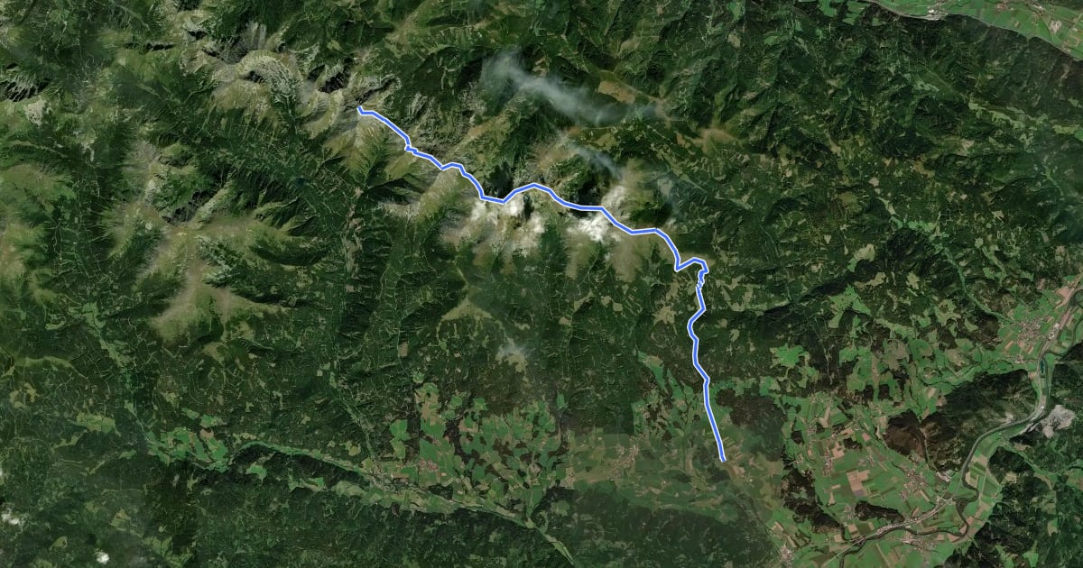 Маршрут Wanderweg 983 на спутниковом снимке