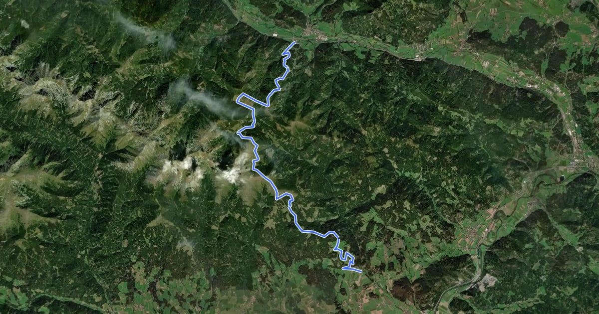 Маршрут Wanderweg 984 на спутниковом снимке