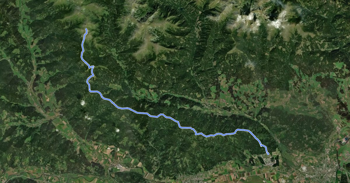 Маршрут Wanderweg 988 на спутниковом снимке