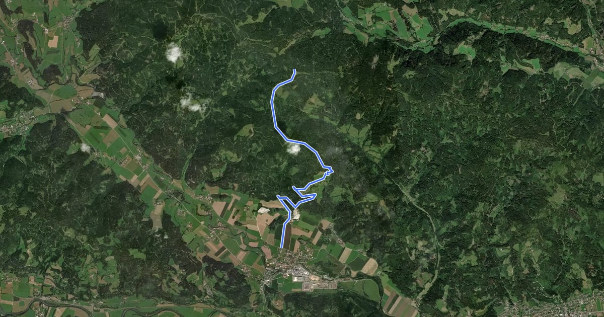 Маршрут Wanderweg 991 на спутниковом снимке