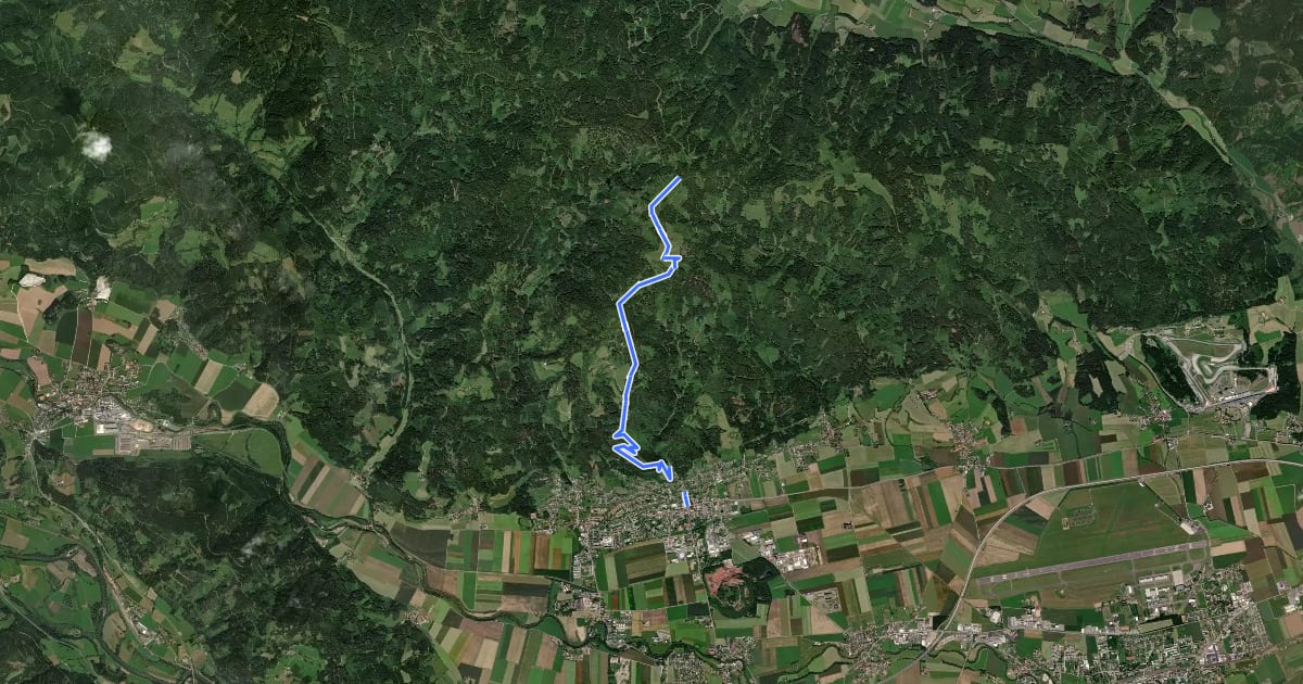 Маршрут Wanderweg 993 на спутниковом снимке