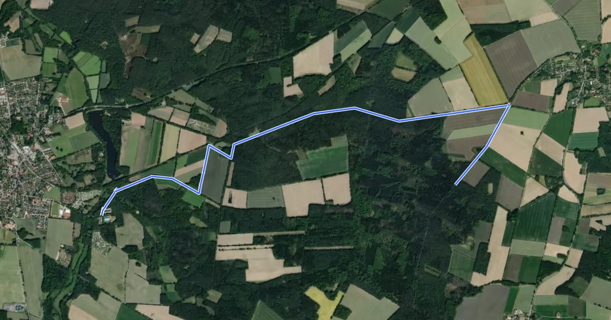 Маршрут Wanderweg A1 Amelinghausen на спутниковом снимке