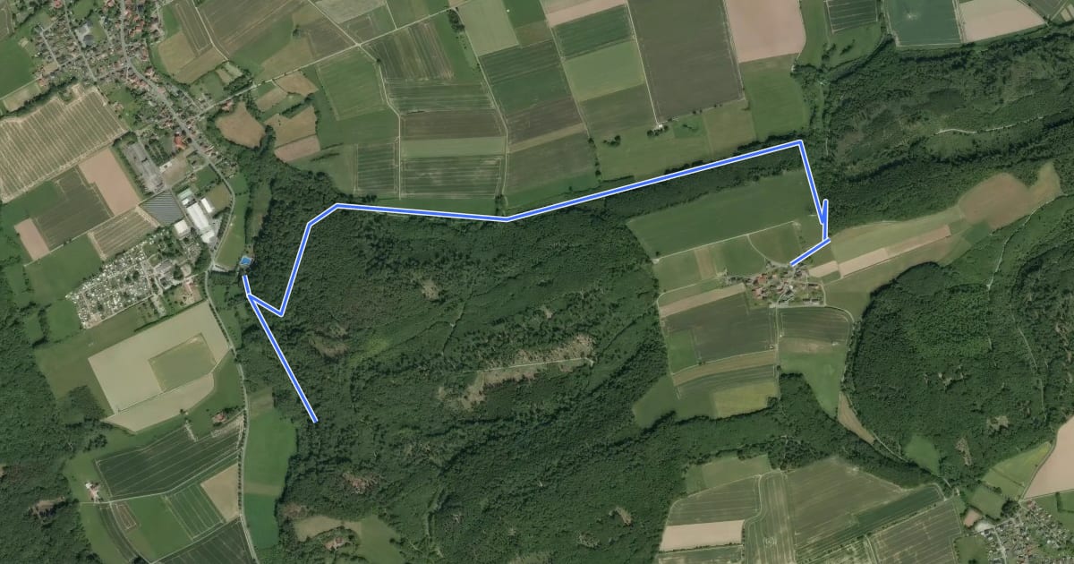 Маршрут Wanderweg A3 bei Elbrinxen на спутниковом снимке