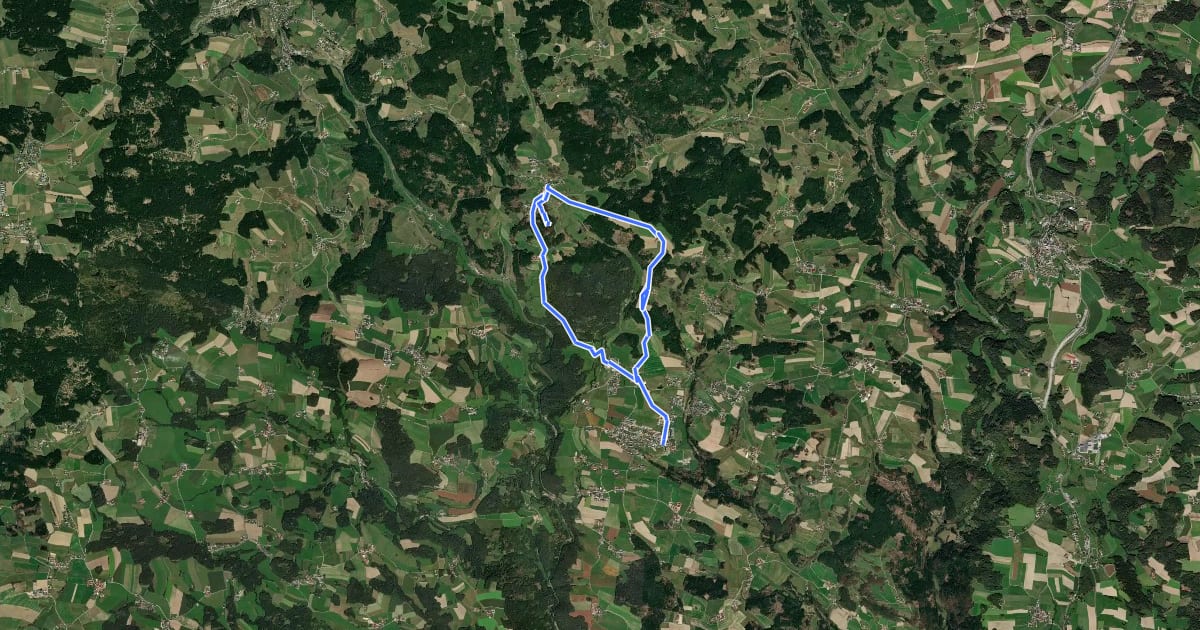 Маршрут Wanderweg A3 Rundweg Alberndorf - Wintersdorf на спутниковом снимке