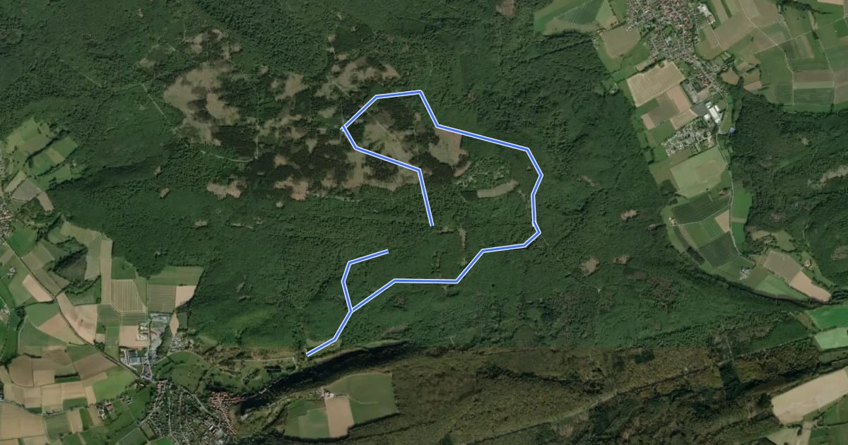Маршрут Wanderweg A6 (bei Schwalenberg) на спутниковом снимке
