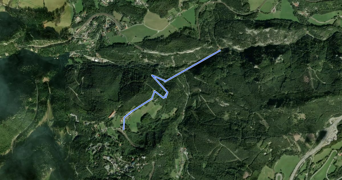 Маршрут Wanderweg Adlitzgraben - Semmering на спутниковом снимке
