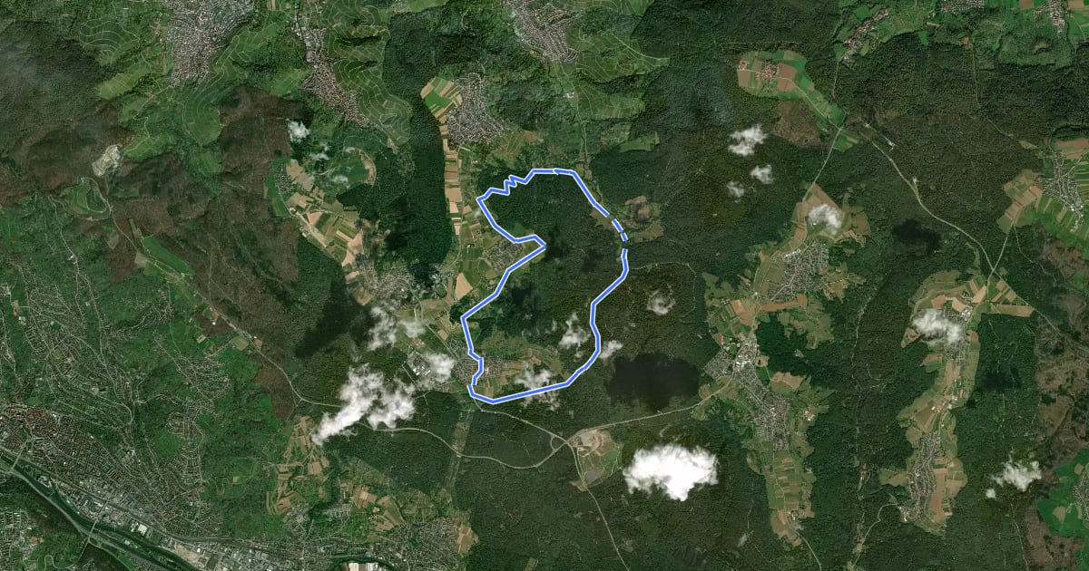 Маршрут Wanderweg Aichwald 2 на спутниковом снимке