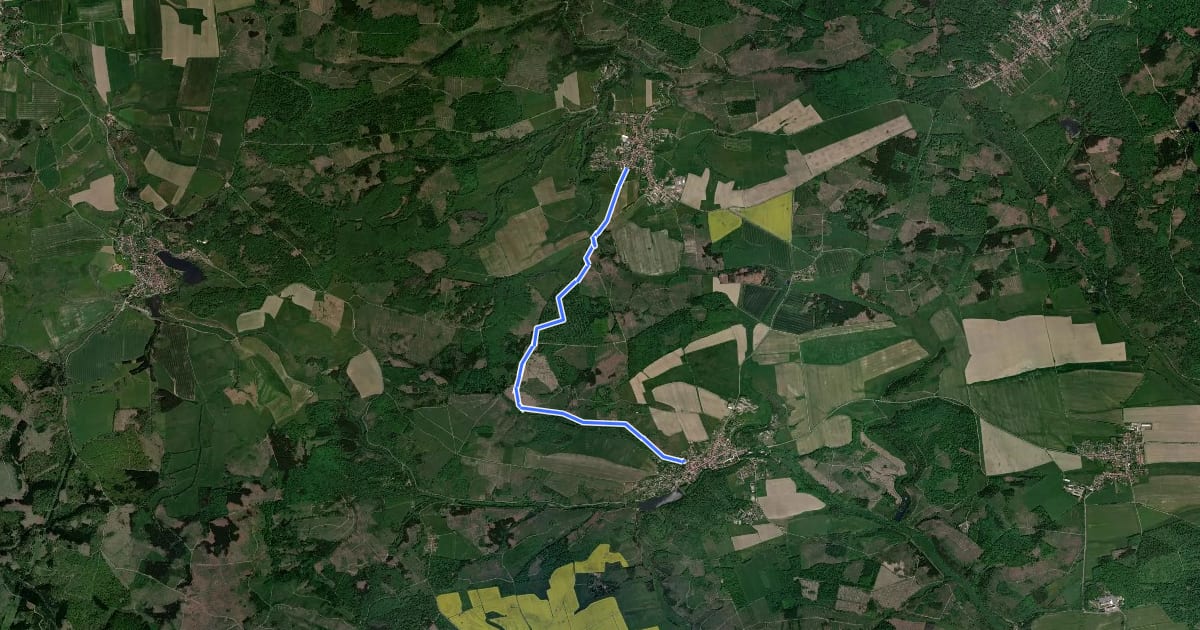 Маршрут Wanderweg Allrode-Güntersberge на спутниковом снимке