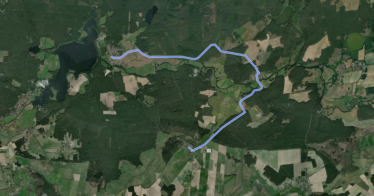Маршрут Wanderweg Alt Schadow-Werder-Plattkow на спутниковом снимке