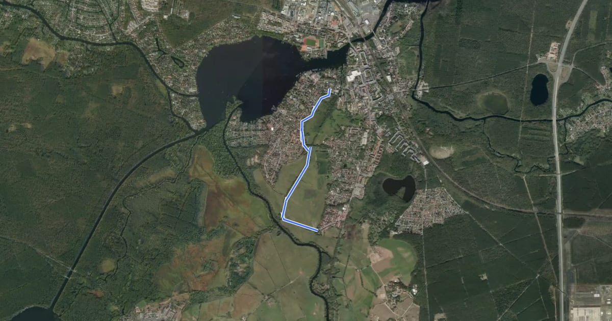 Маршрут Wanderweg am Bretterschen Graben на спутниковом снимке