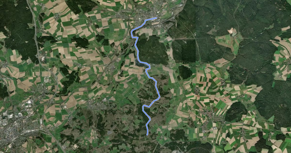Маршрут Wanderweg Arzberg-Ruhberg на спутниковом снимке