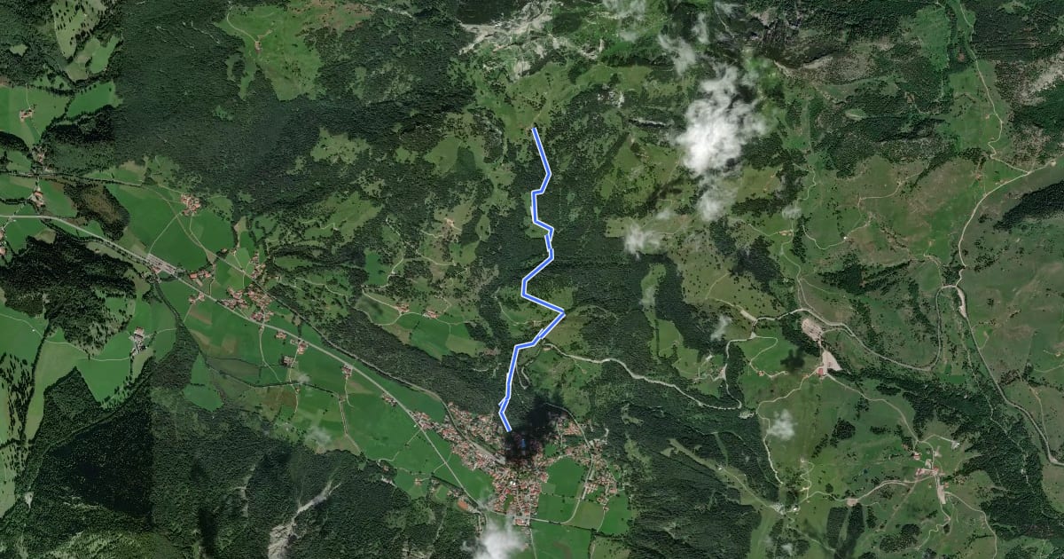Маршрут Wanderweg B1 - Wendelsteinalmen на спутниковом снимке