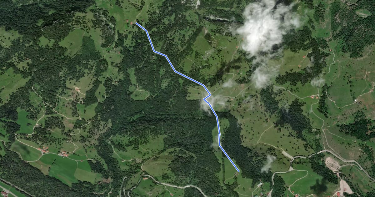 Маршрут Wanderweg B1a - Wendelsteinalmen на спутниковом снимке