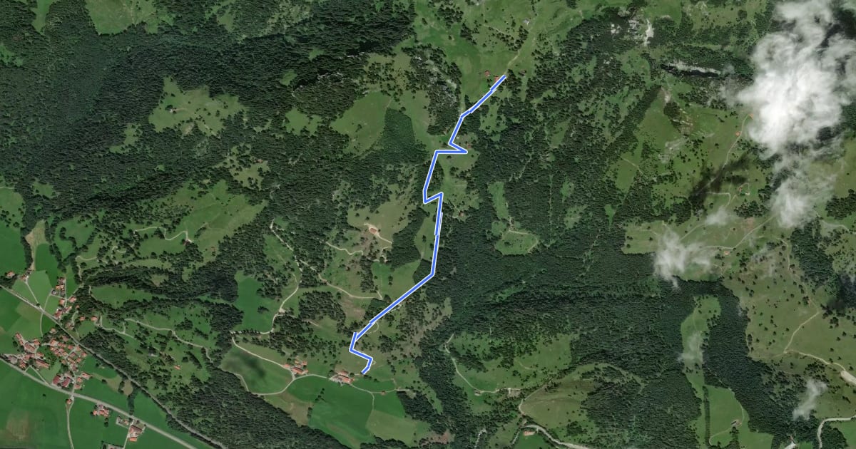 Маршрут Wanderweg B1c - Wendelsteinalmen на спутниковом снимке