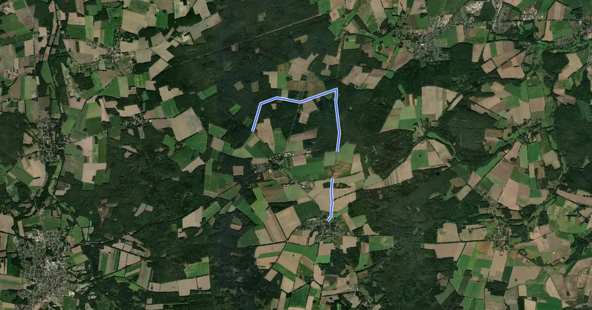 Маршрут Wanderweg B3 Amelinghausen на спутниковом снимке