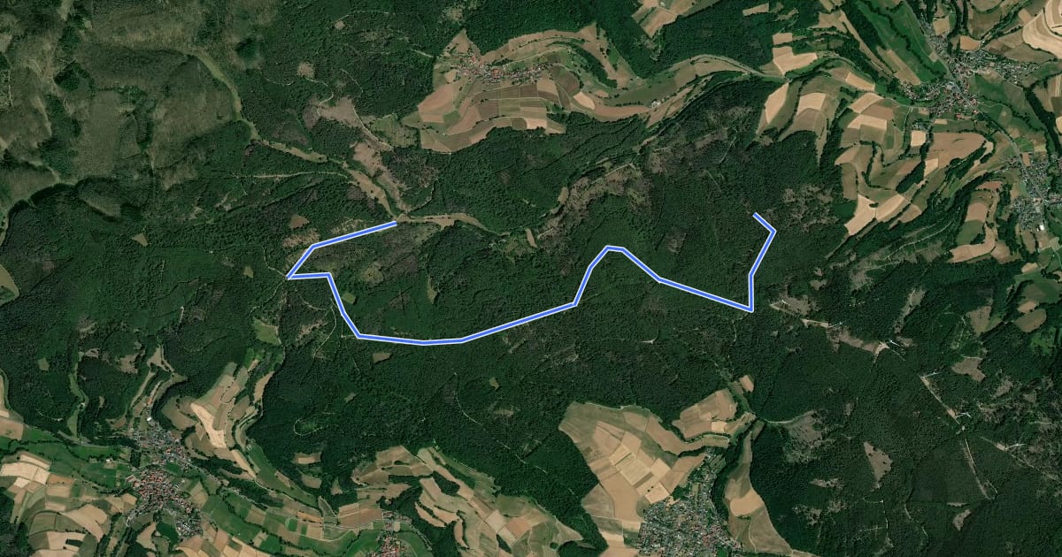 Маршрут Wanderweg Bad Hersfeld 7 на спутниковом снимке