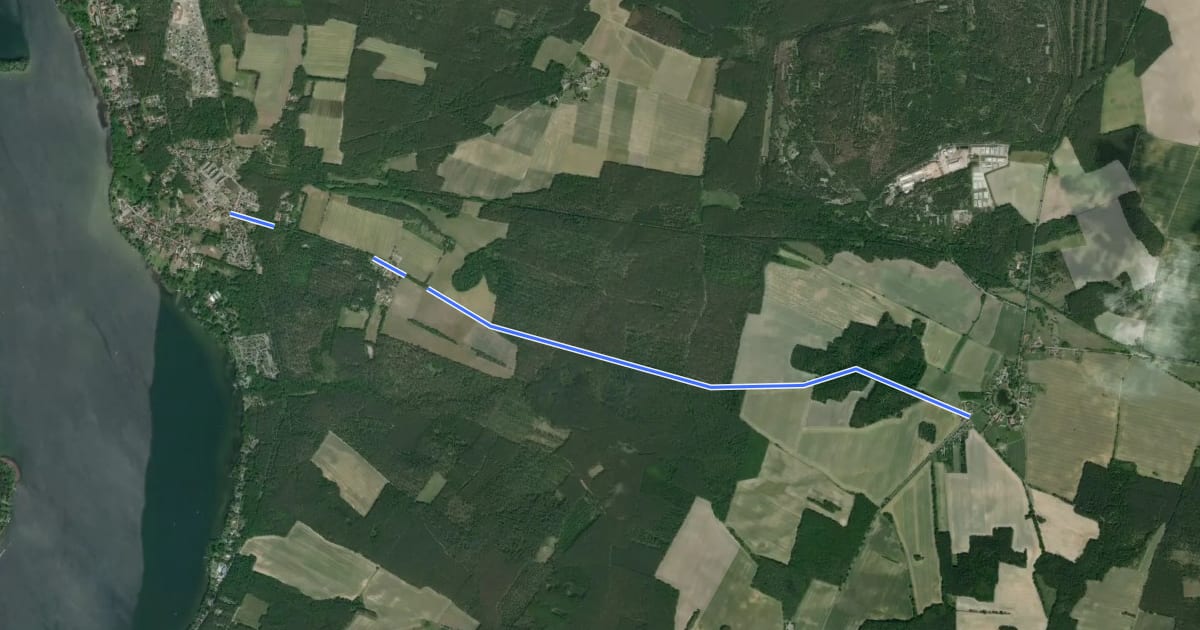 Маршрут Wanderweg Bad Saarow-Pieskow - Wilmersdorf на спутниковом снимке