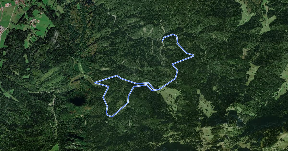 Маршрут Wanderweg BE 2 - Isarwinkel на спутниковом снимке