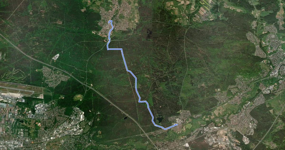 Маршрут Wanderweg Behringersdorf-Heroldsberg на спутниковом снимке