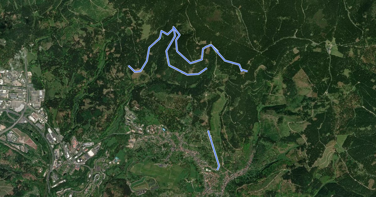 Маршрут Wanderweg über Hundsrück на спутниковом снимке