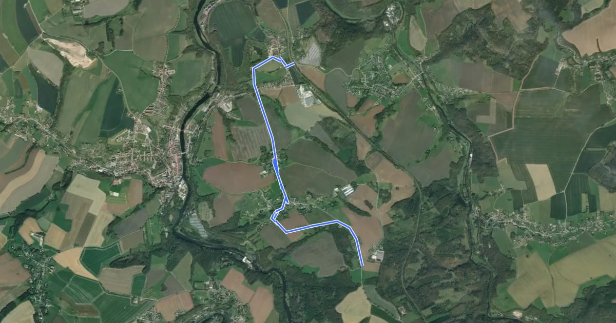 Маршрут Wanderweg Berthelsdorf – Hohenkirchen – Lunzenau на спутниковом снимке
