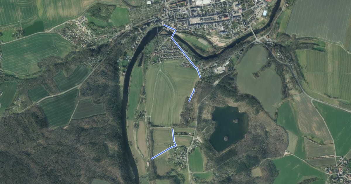 Маршрут Wanderweg Biesern - Rochlitz на спутниковом снимке
