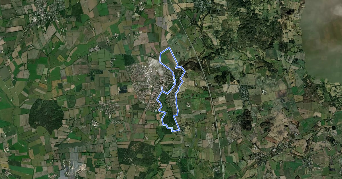 Маршрут Wanderweg Blau, Tarp на спутниковом снимке