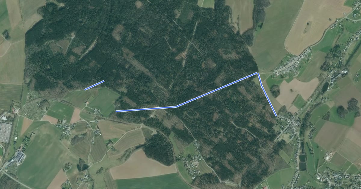 Маршрут Wanderweg blauer Balken на спутниковом снимке