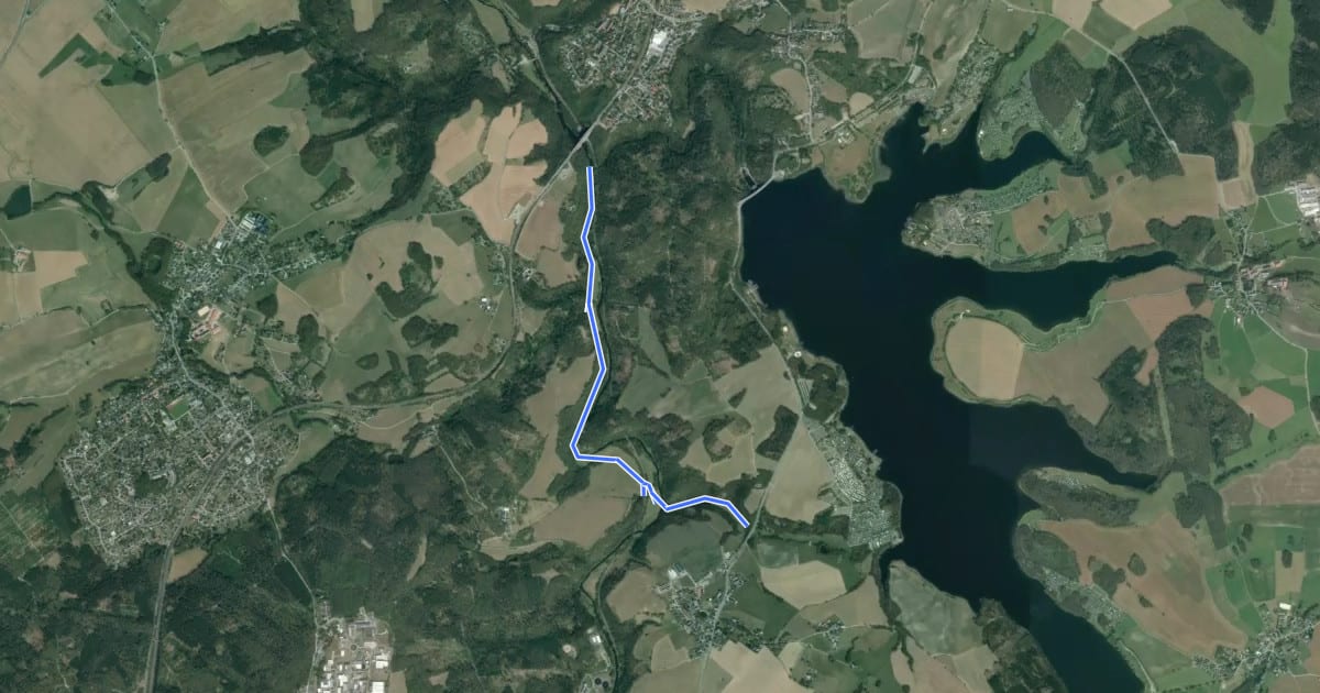 Маршрут Wanderweg blauer Balken на спутниковом снимке