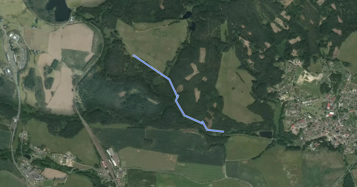 Маршрут Wanderweg blauer Strich на спутниковом снимке