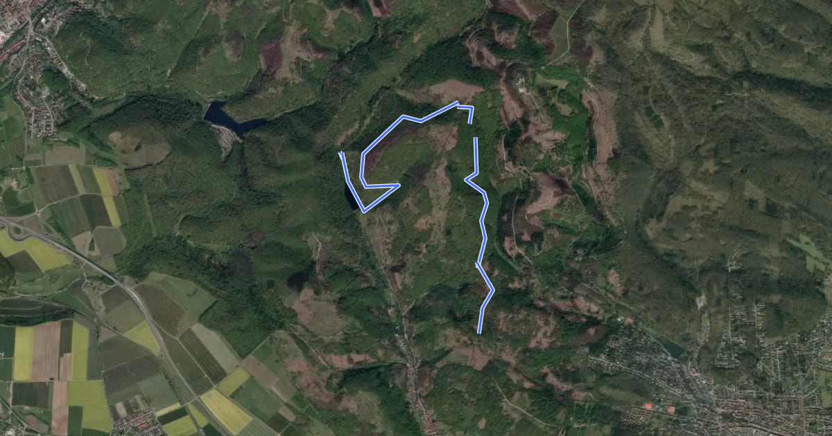 Маршрут Wanderweg blaues Dreieck на спутниковом снимке