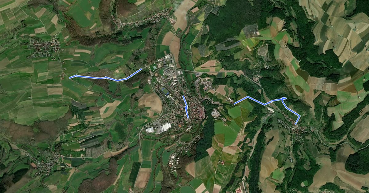 Маршрут Wanderweg blaues Plus на спутниковом снимке