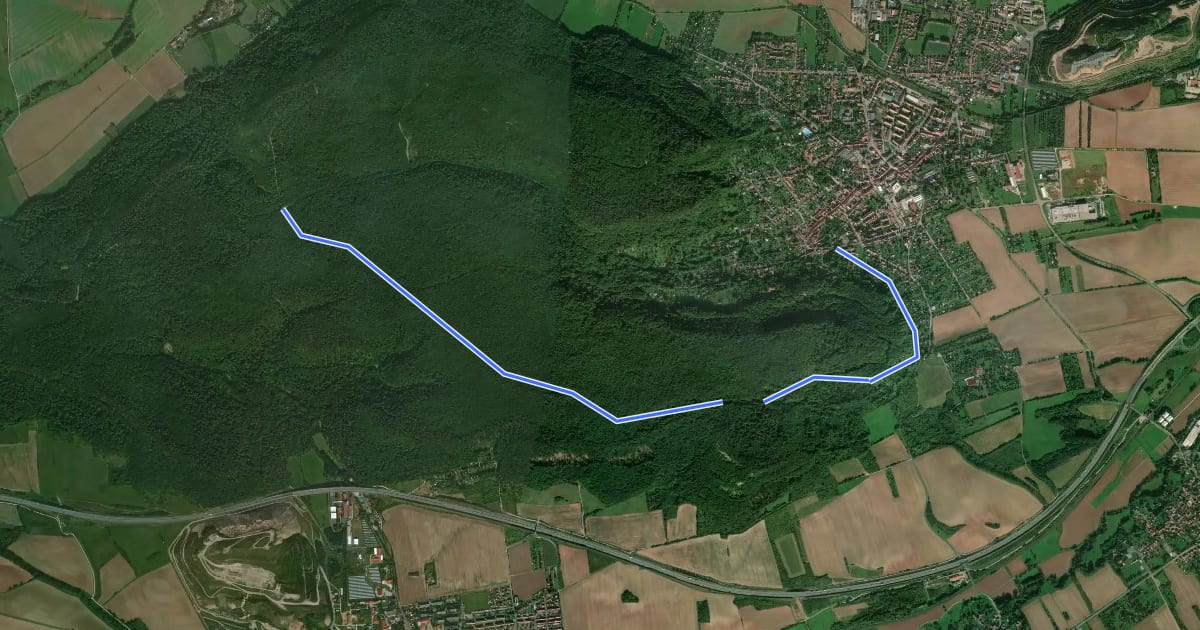 Маршрут Wanderweg Bleicherode-Ascherode на спутниковом снимке