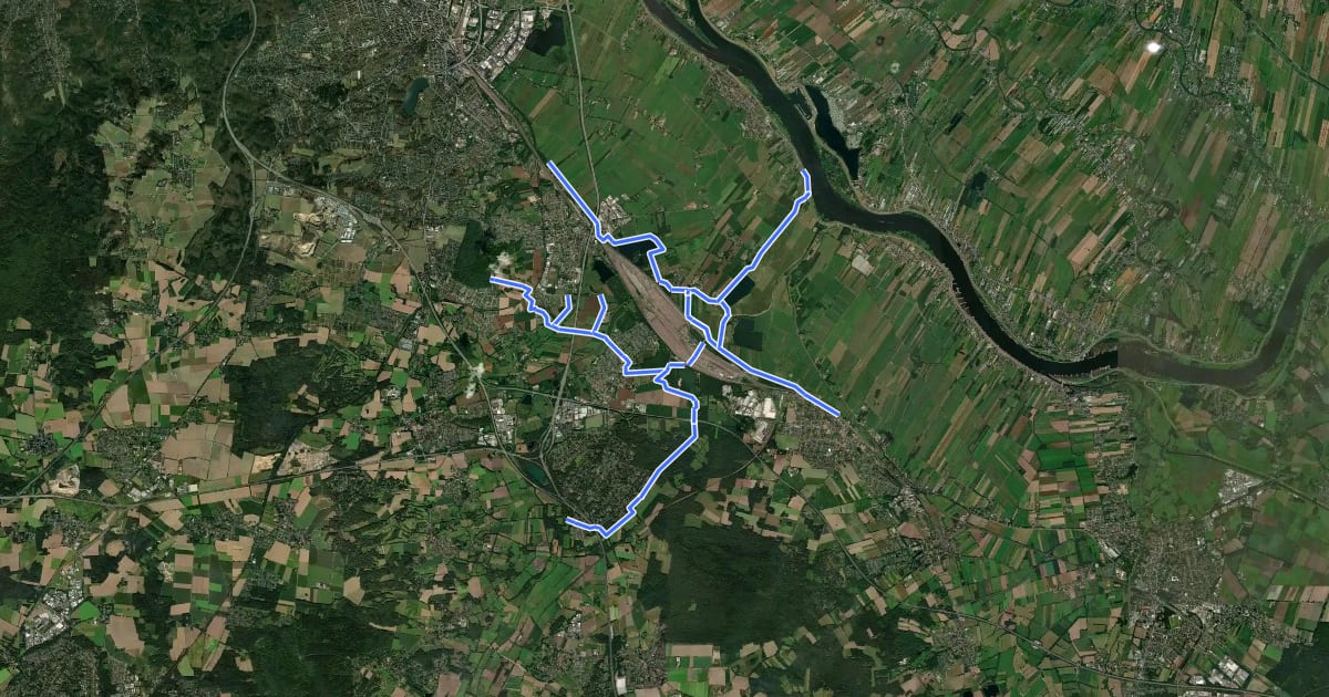 Маршрут Wanderweg BMA на спутниковом снимке