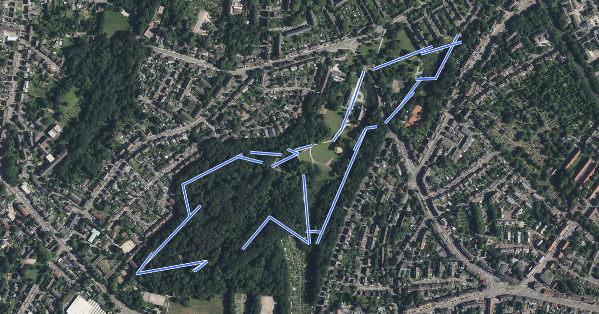 Маршрут Wanderweg Borbeck A1 на спутниковом снимке