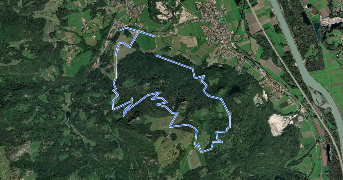 Маршрут Wanderweg BR2 - Brannenburg на спутниковом снимке
