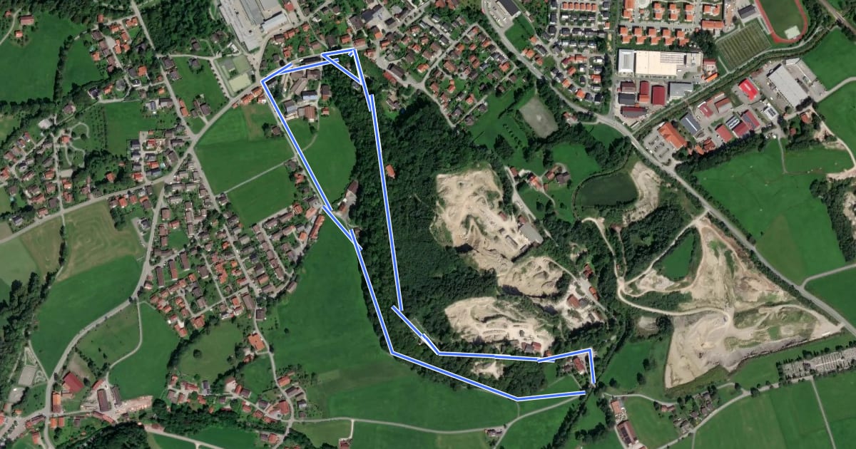Маршрут Wanderweg BR3 - Biberrundweg на спутниковом снимке