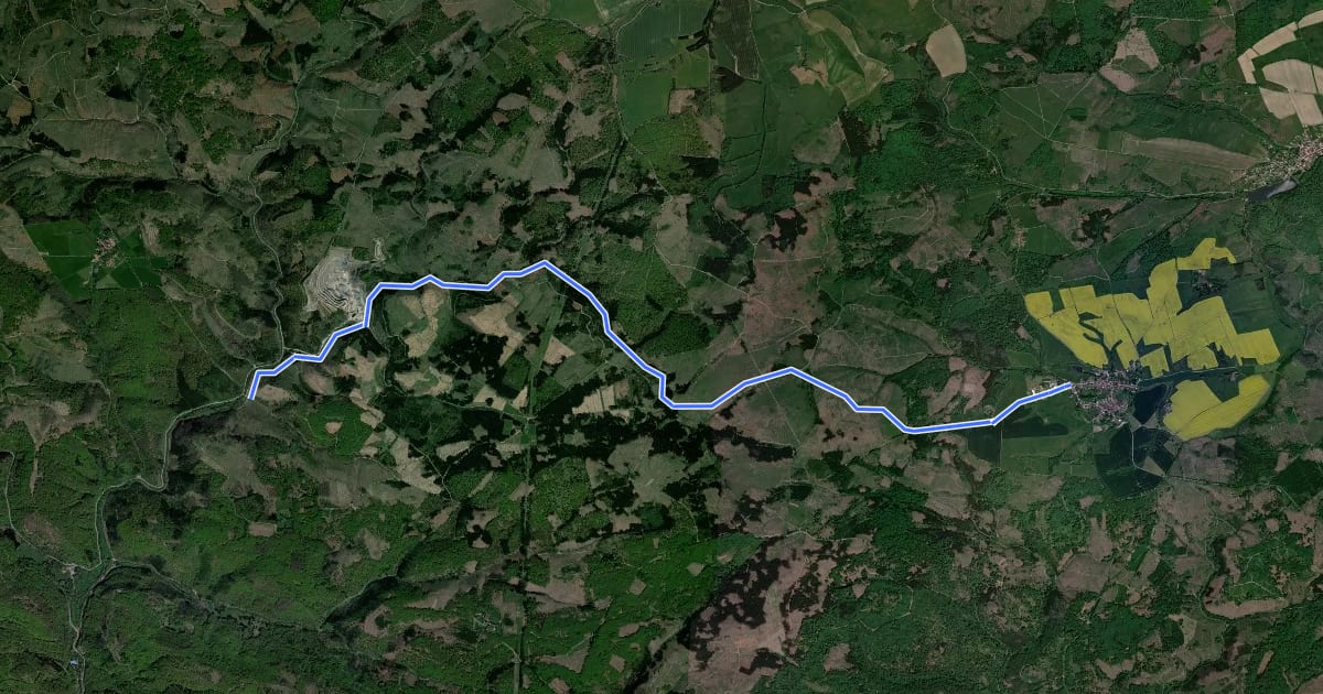 Маршрут Wanderweg Breitenstein - Eisfelder Talmühle на спутниковом снимке