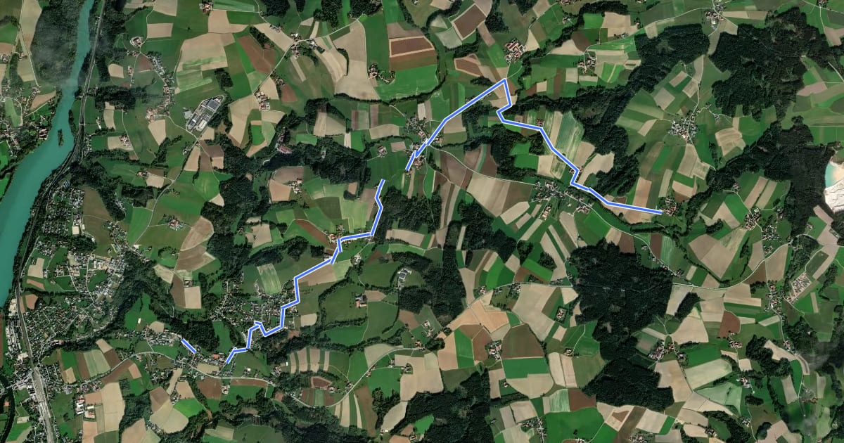 Маршрут Wanderweg Brunnenthal-Rainbach на спутниковом снимке