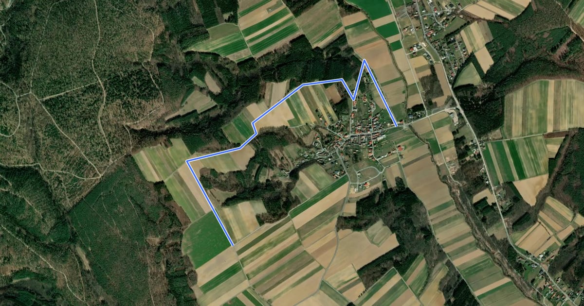 Маршрут Wanderweg Bubendorf на спутниковом снимке