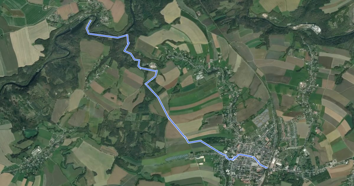 Маршрут Wanderweg Burgstädt – Rochsburg на спутниковом снимке