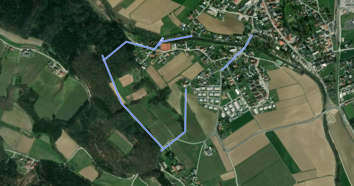 Маршрут Wanderweg Burgthannerweg на спутниковом снимке